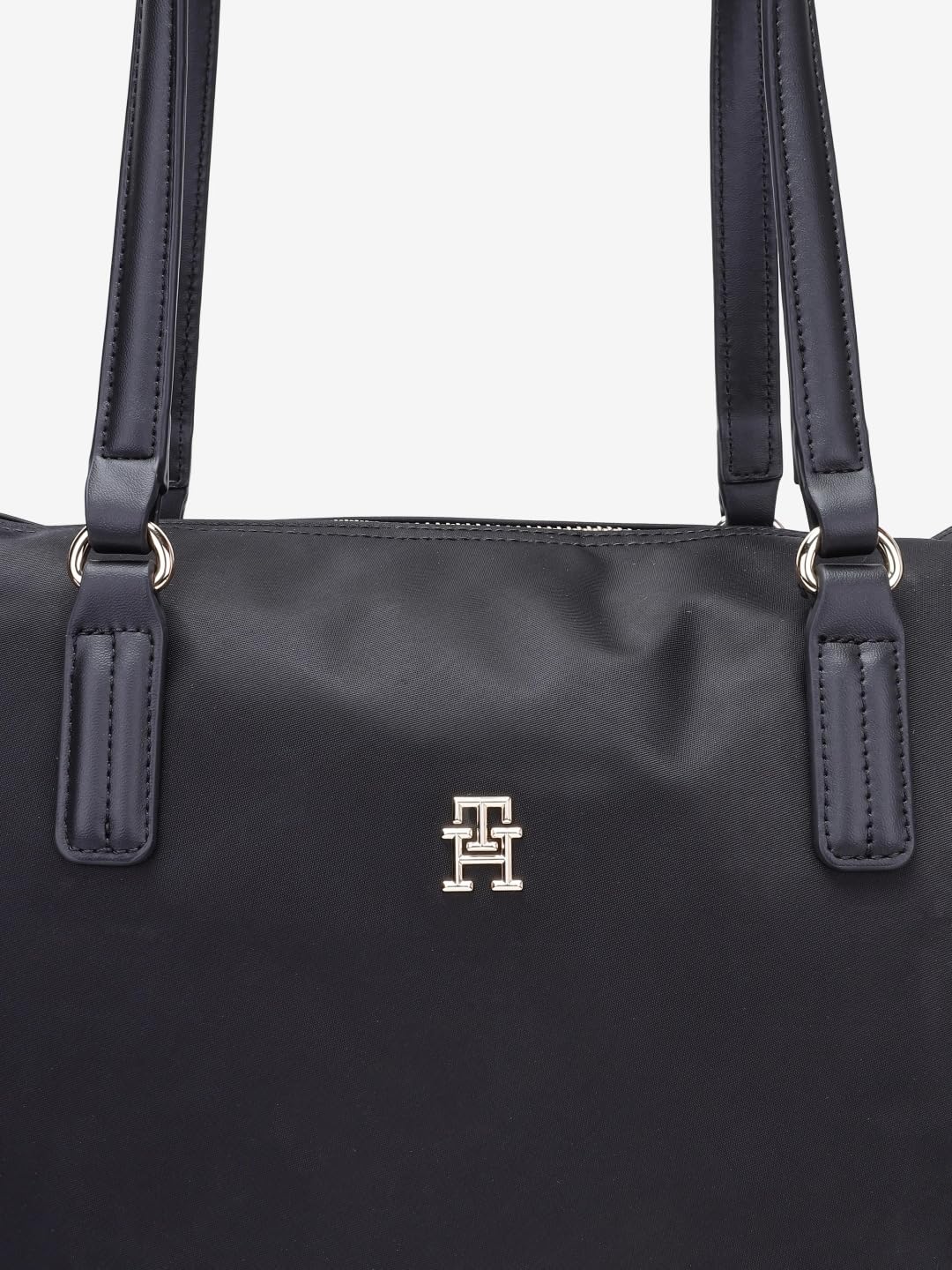 Tommy Hilfiger Solid Black Nylon Tote Bag