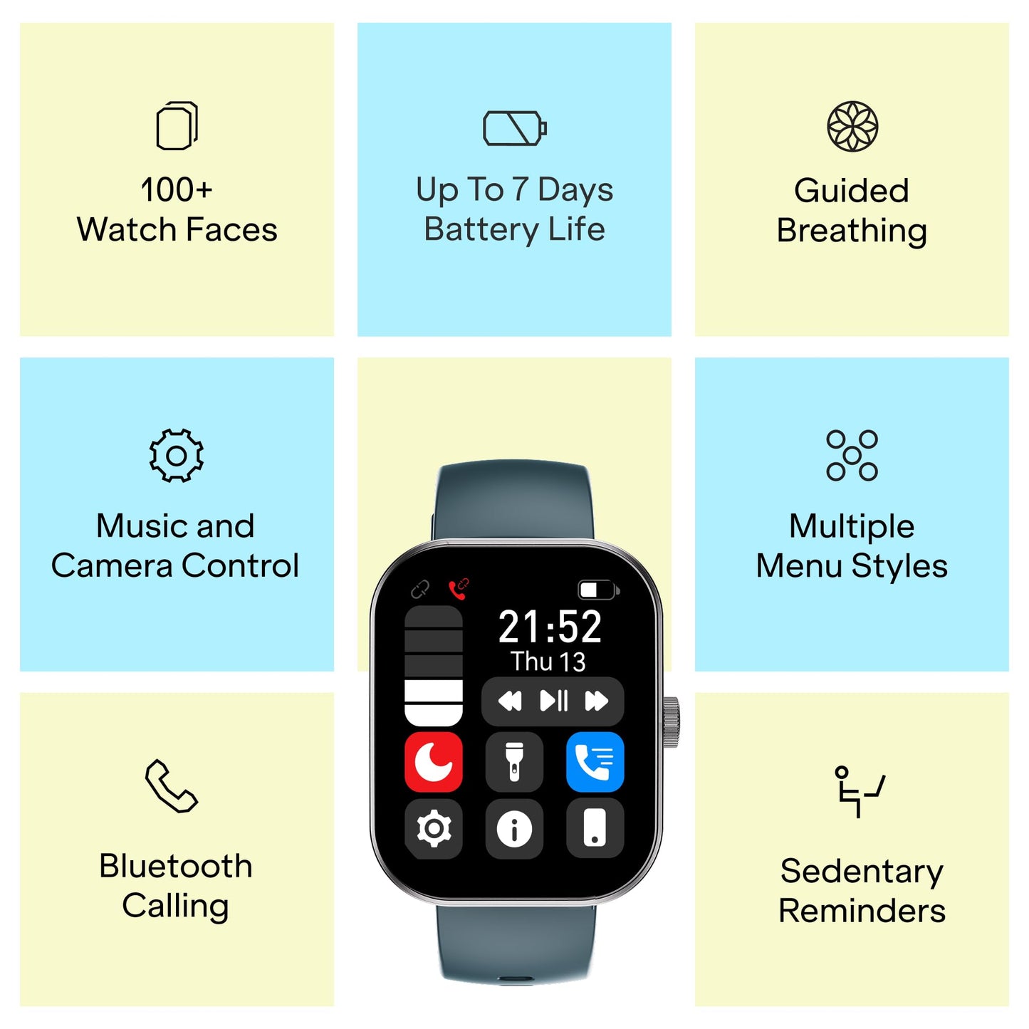 Boat Wave Sigma 3 Curv Smartwatch with 2.01” (5.33 cm) Immersive Curved Display, Metallic Finish, Functional Crown, BT Calling, Sleep, Stress, Heart Rate & SpO2 Monitoring, SOS, IP68(Timber Brown)