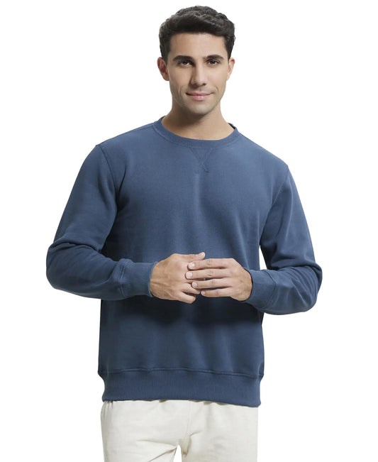 Jockey Men's Super Combed Cotton Rich Fleece Fabric Sweatshirt with Stay Warm Treatment_Style_US92_Mid Night Navy_M