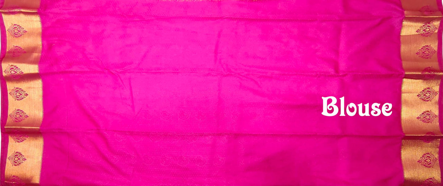 SREE KUMARAN Women's Kanchipuram Silk Pattu Sarees With Blouse (VSK138-2) (VSK147-1)
