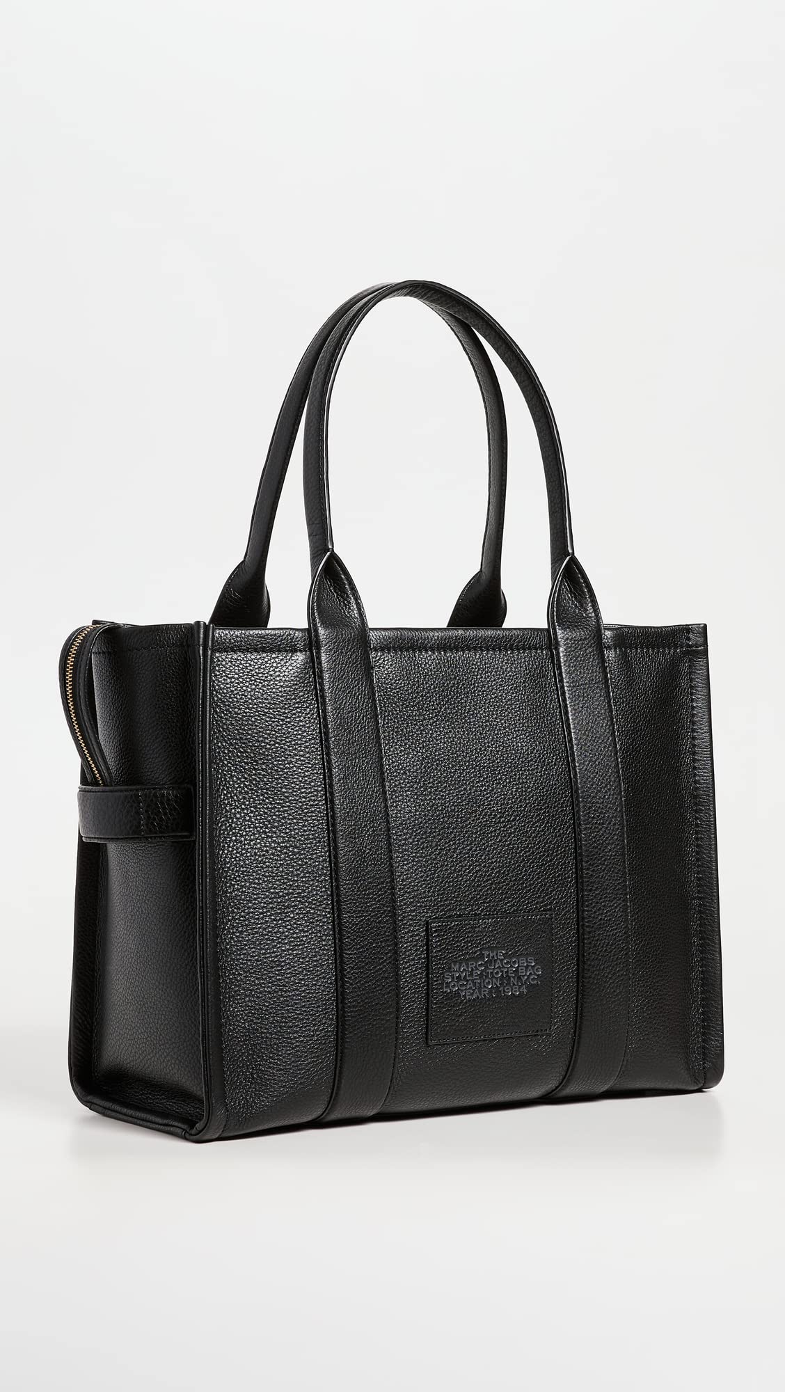 Marc Jacobs Women's The Leather Large Tote Bag, Black, One Size, The Large Tote