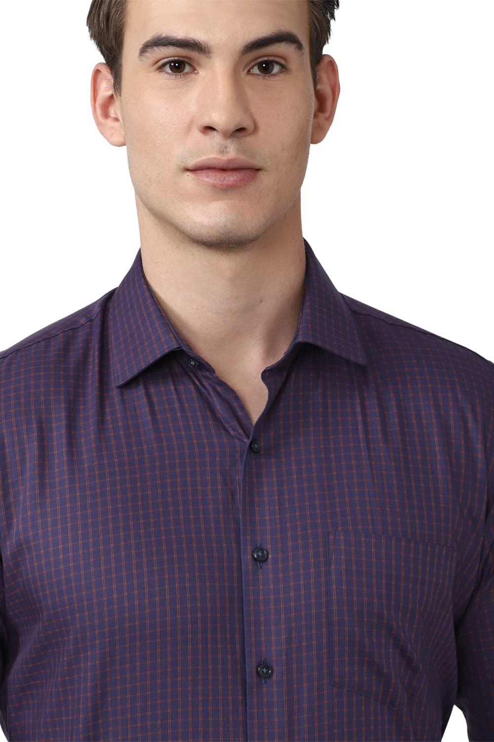 Van Heusen Men's Slim Fit Shirt (VHSFRSLBW08297_Multi-Purple 40)