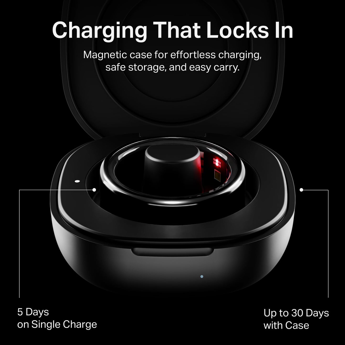 boAt New Launch SmartRing Active Plus, Auto Heart Rate, Sleep, SpO2, Stress & Skin Temperature Monitor, Stainless-Steel Build, Lightweight, 30-Days Battery, Magnetic Charging Case(12, Midnight Black)