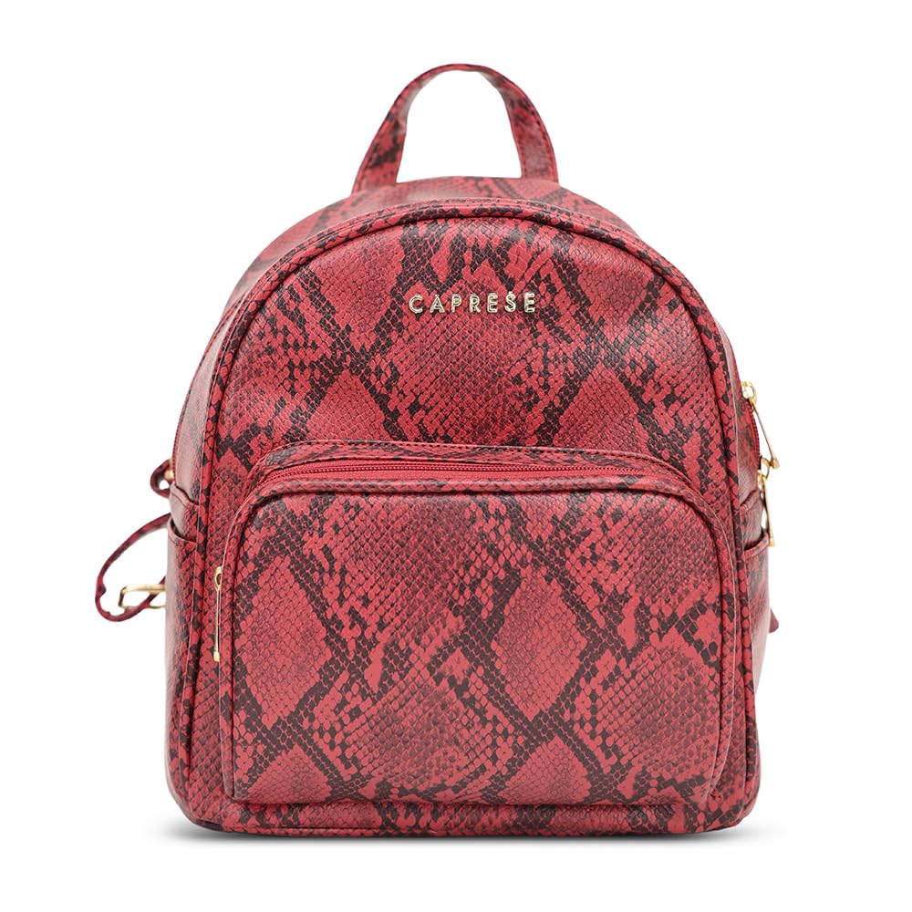 Caprese Draco Casual Backpack, Small | Fashion Backpack for Women with Adjustable Strap & Secure Zip Closure | Spacious, Versatile for Everyday Outings and Travel (Burgundy)