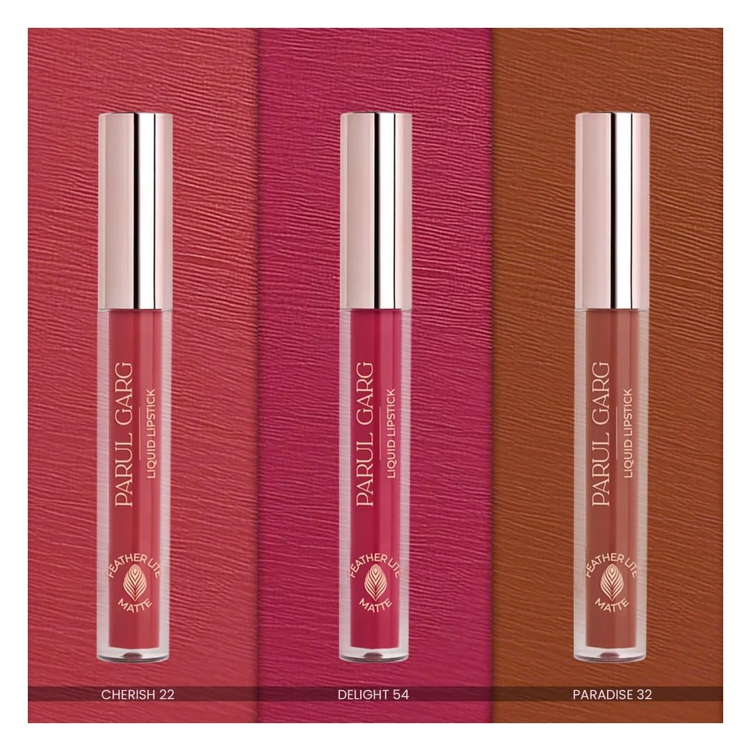 Parul Garg Matte Beauty Liquid Lipstick Trio Pack | High-Pigment, Long-Wear & Non-Drying | Lightweight & Transfer-Proof | 100% Vegan & Clean Beauty (Favourite Trio)