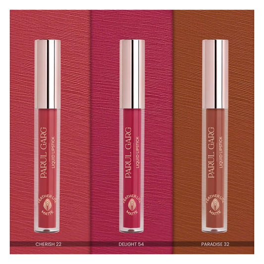 Parul Garg Matte Beauty Liquid Lipstick Trio Pack | High-Pigment, Long-Wear & Non-Drying | Lightweight & Transfer-Proof | 100% Vegan & Clean Beauty (Favourite Trio)