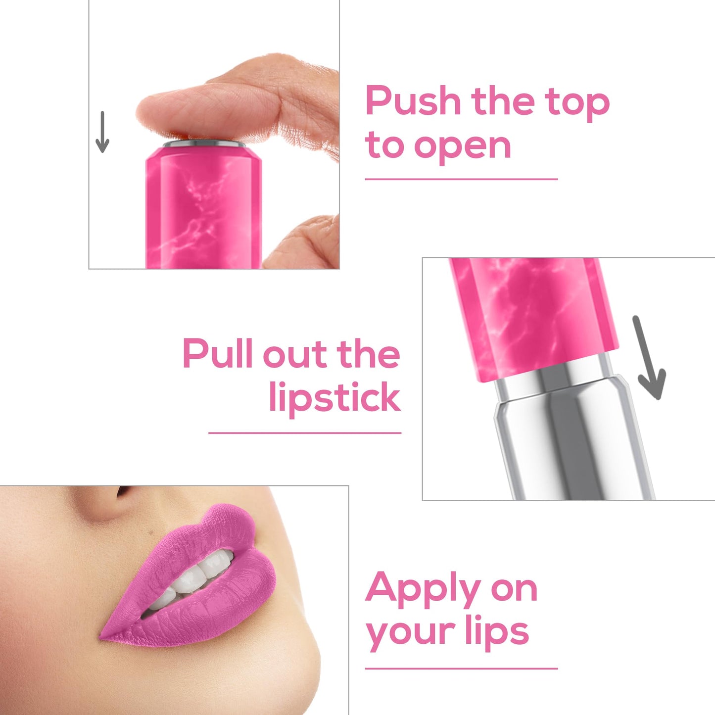 RENEE Marble Lipstick - Perla 4 Gm, Rich Payoff with high Color Pigment, Moisturizing, Nourishing, Smooth Creamy Matte Finish, Enriched with Shea Butter & Vitamin E