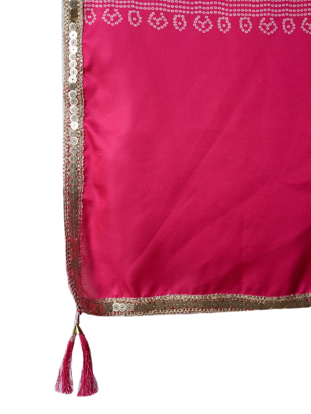 Stylum Women's Solid & Embroidered Rayon Anarkali Kurta Pant Dupatta Set