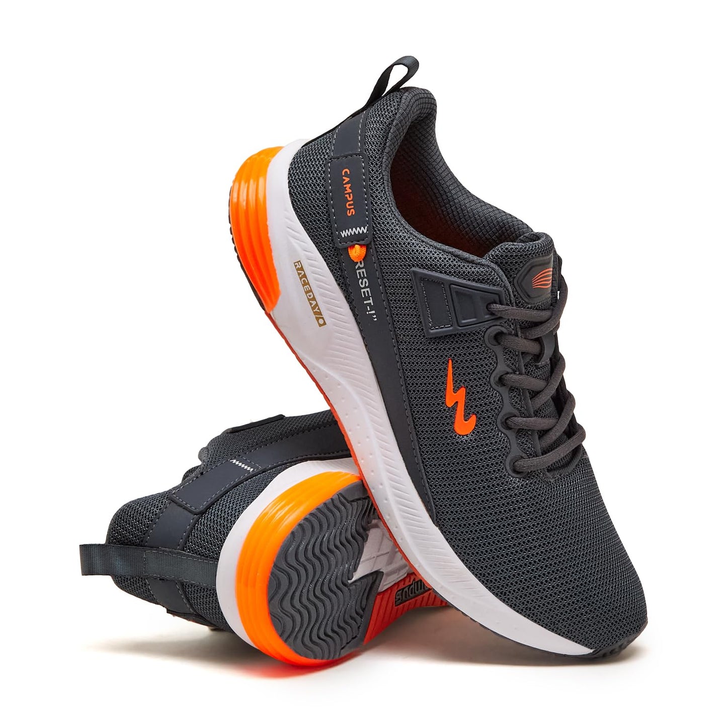 Campus Men's Refresh PRO Gry/ORG Running Shoes - 10UK/India CG-541