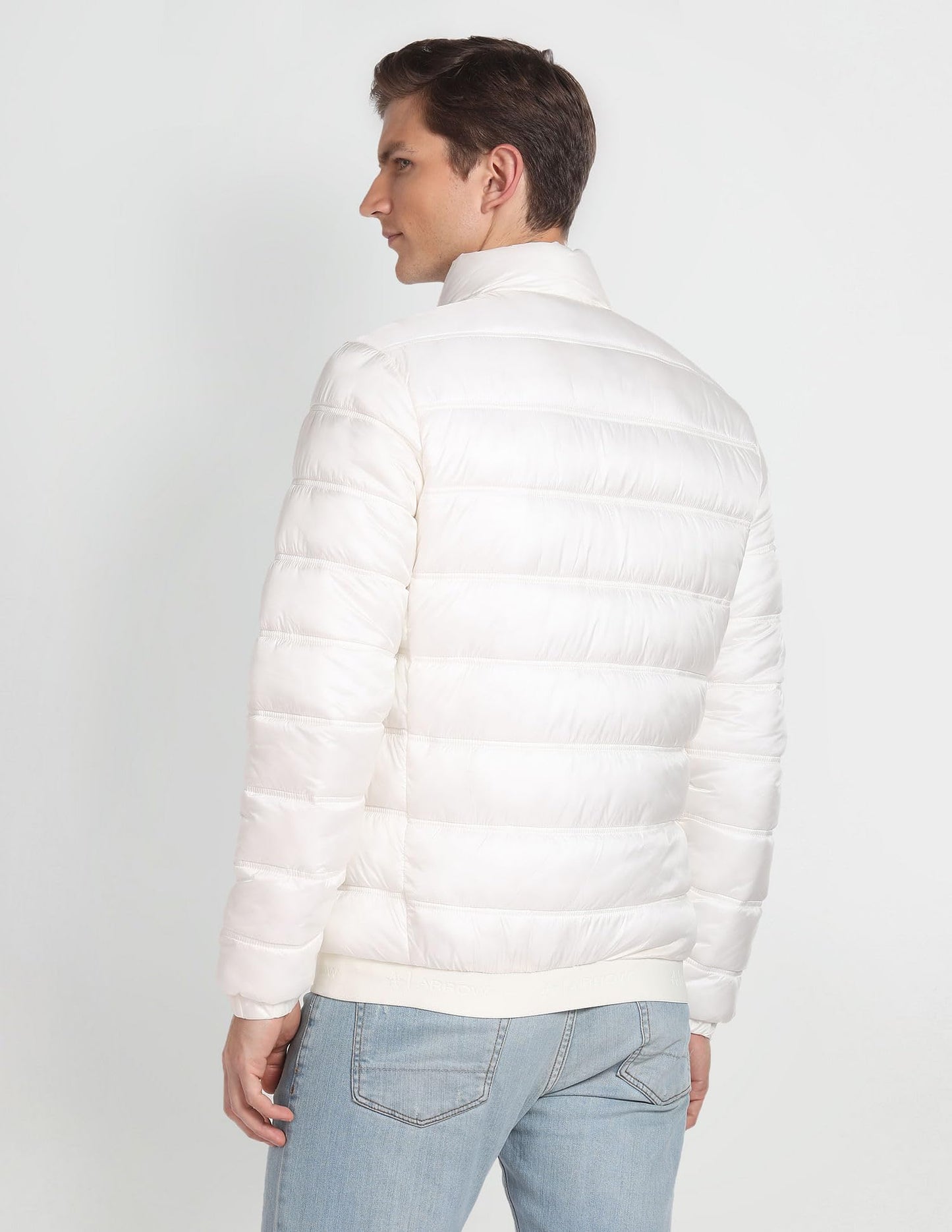 Arrow Men's Puffer Jacket (ASAGJK4749_Off White