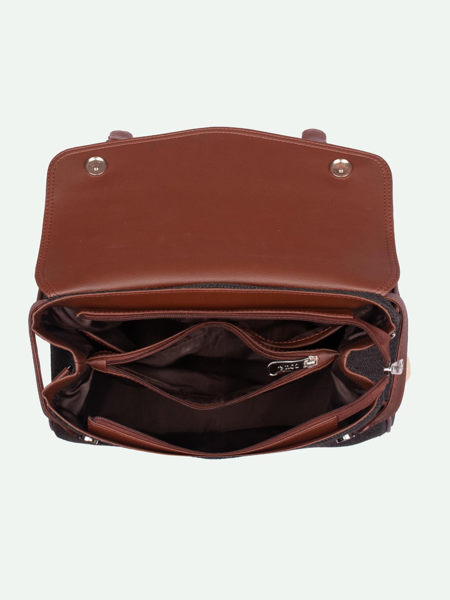 ZOUK Konkona Heritage Satchel Bag - Tidal Wave | Jute | Vegan Leather Handcrafted With Detachable Sling Strap| Orange