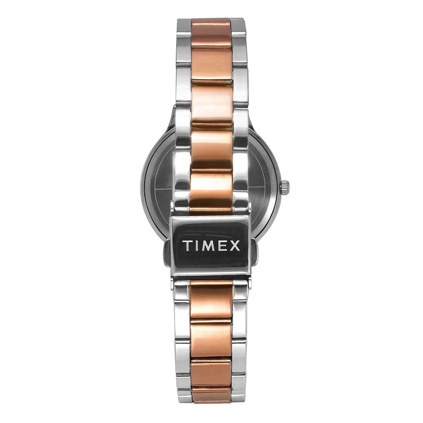 TIMEX Analog Watch for Women with White Round Dial & Two Tone Stainless Steel Bracelet Band Water Resistant Women's Wrist Watches - TWTL121SMU03