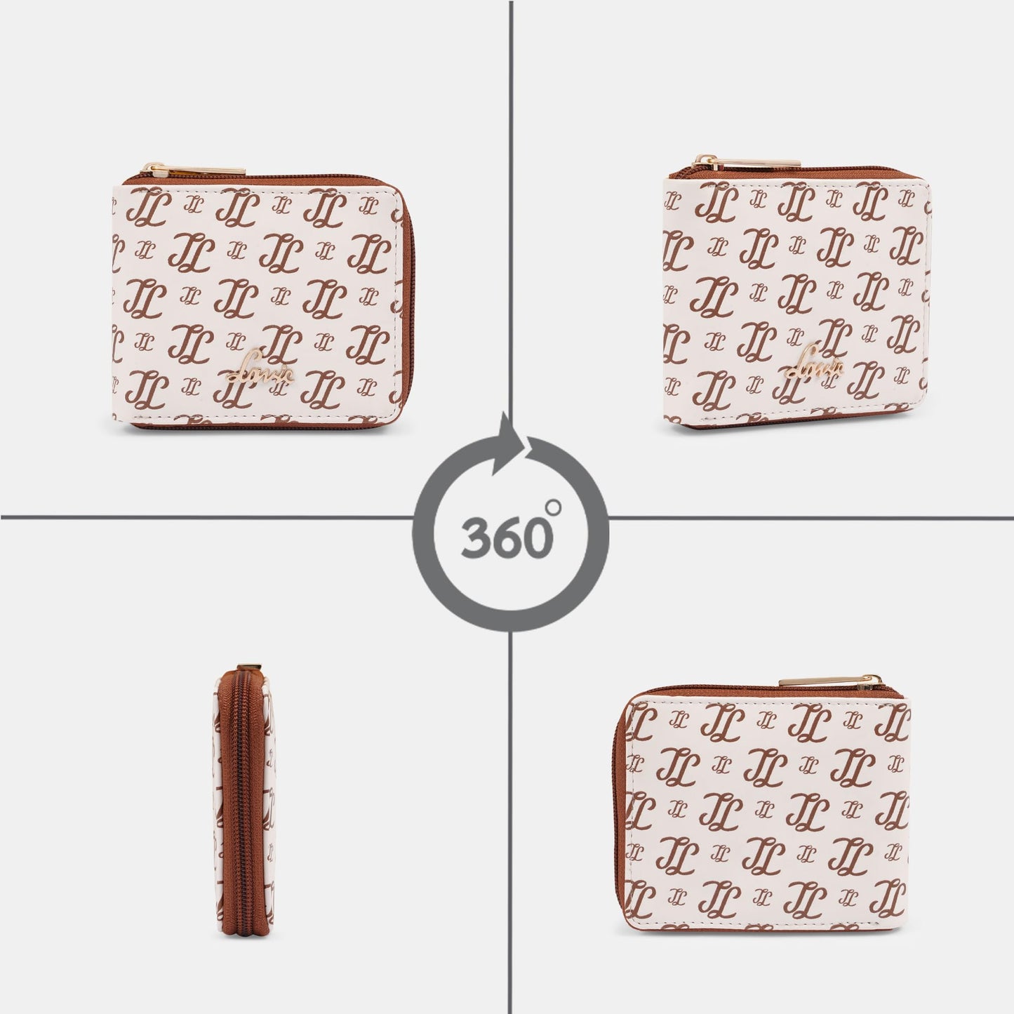 Lavie Women's Sacy Monogram LL Print Small Zip around Wallet | Ladies Purse Handbags