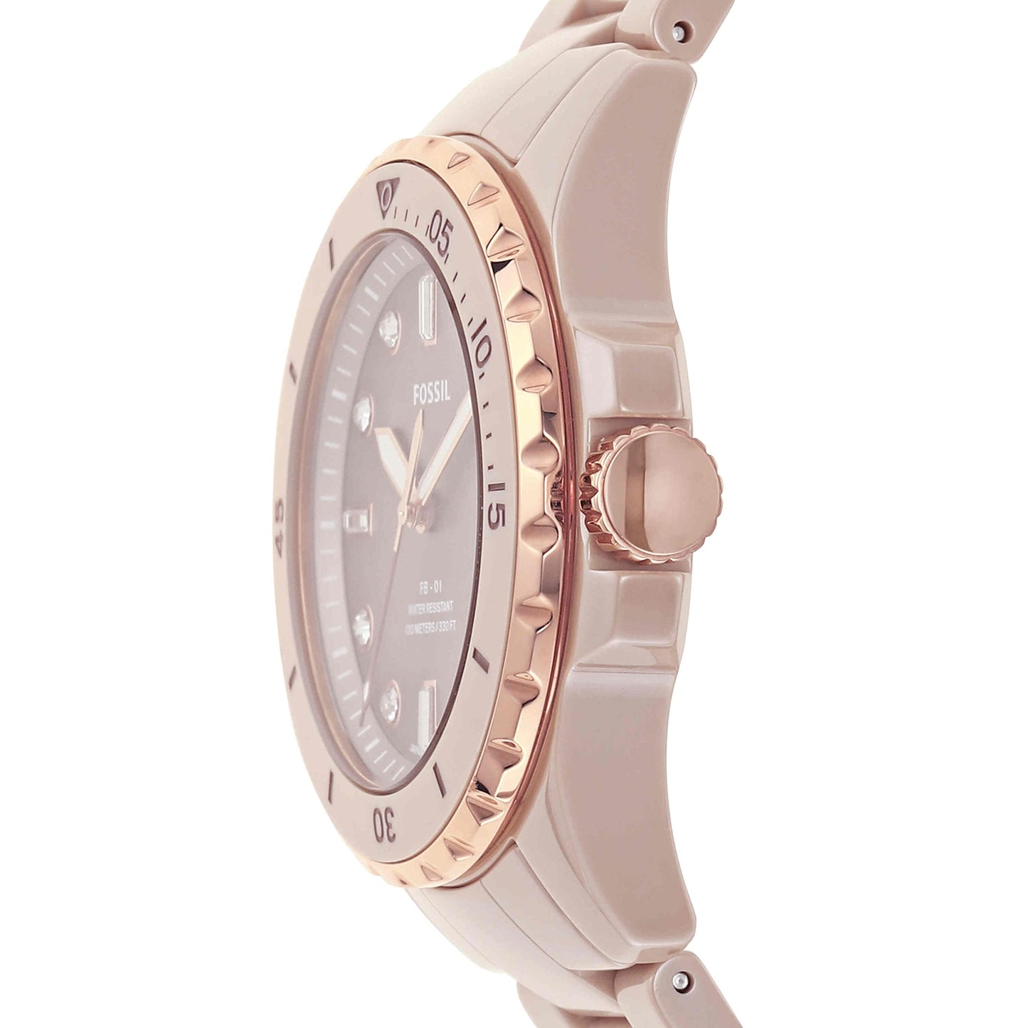 Fossil Analog Ceramic Brown Dial and Band Women's Watch-CE1111