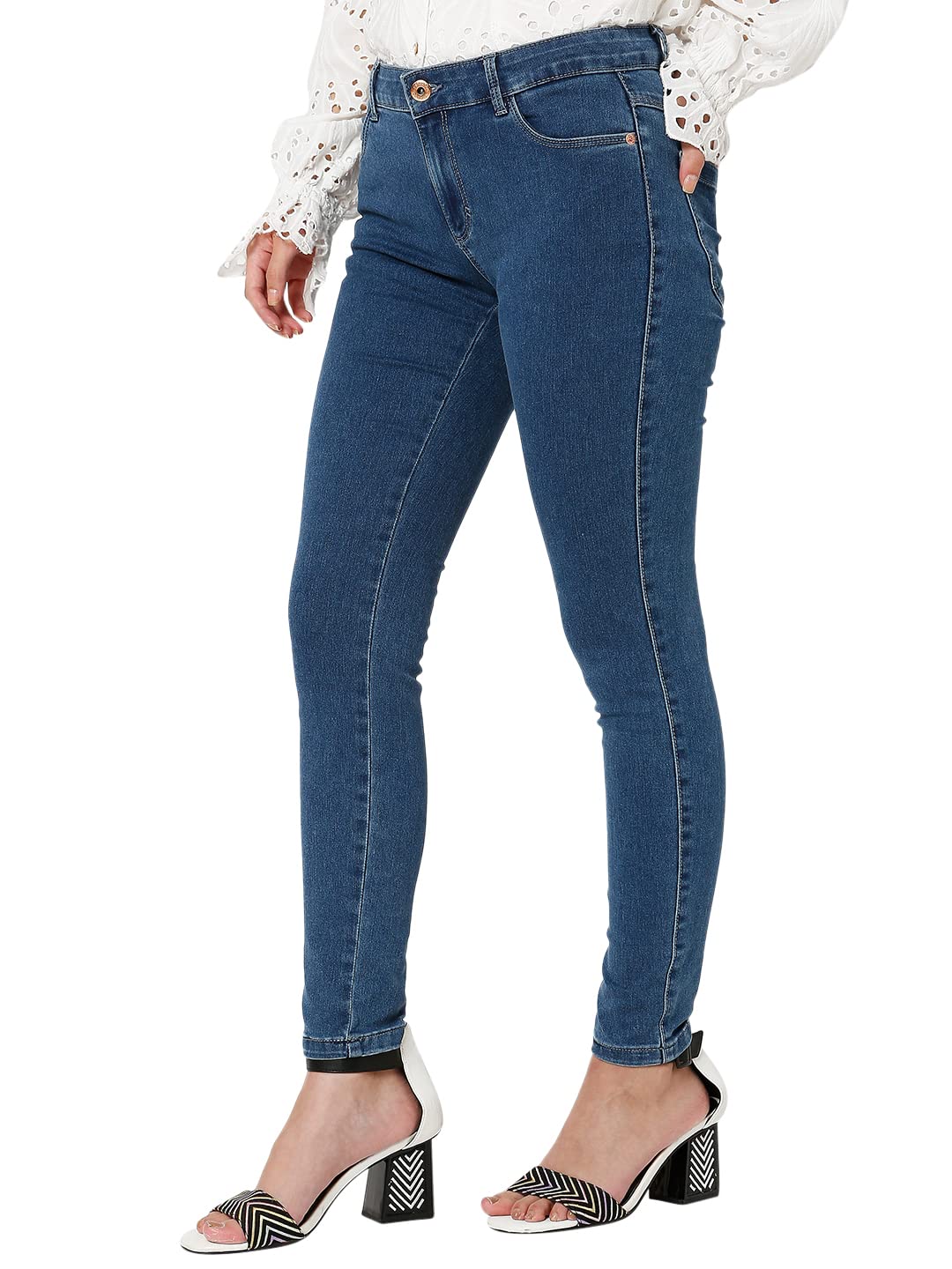 VERO MODA Regular Fit Jeans(102455302_Medium Blue Denim_27)