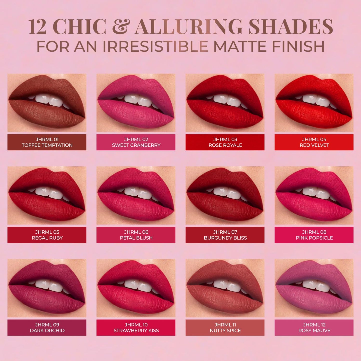 Just Herbs Relaxed Matte Liquid Lipstick Lip colour for Women, Nourishing & Long Lasting Lipsticks 4 ml (Burgundy Bliss)