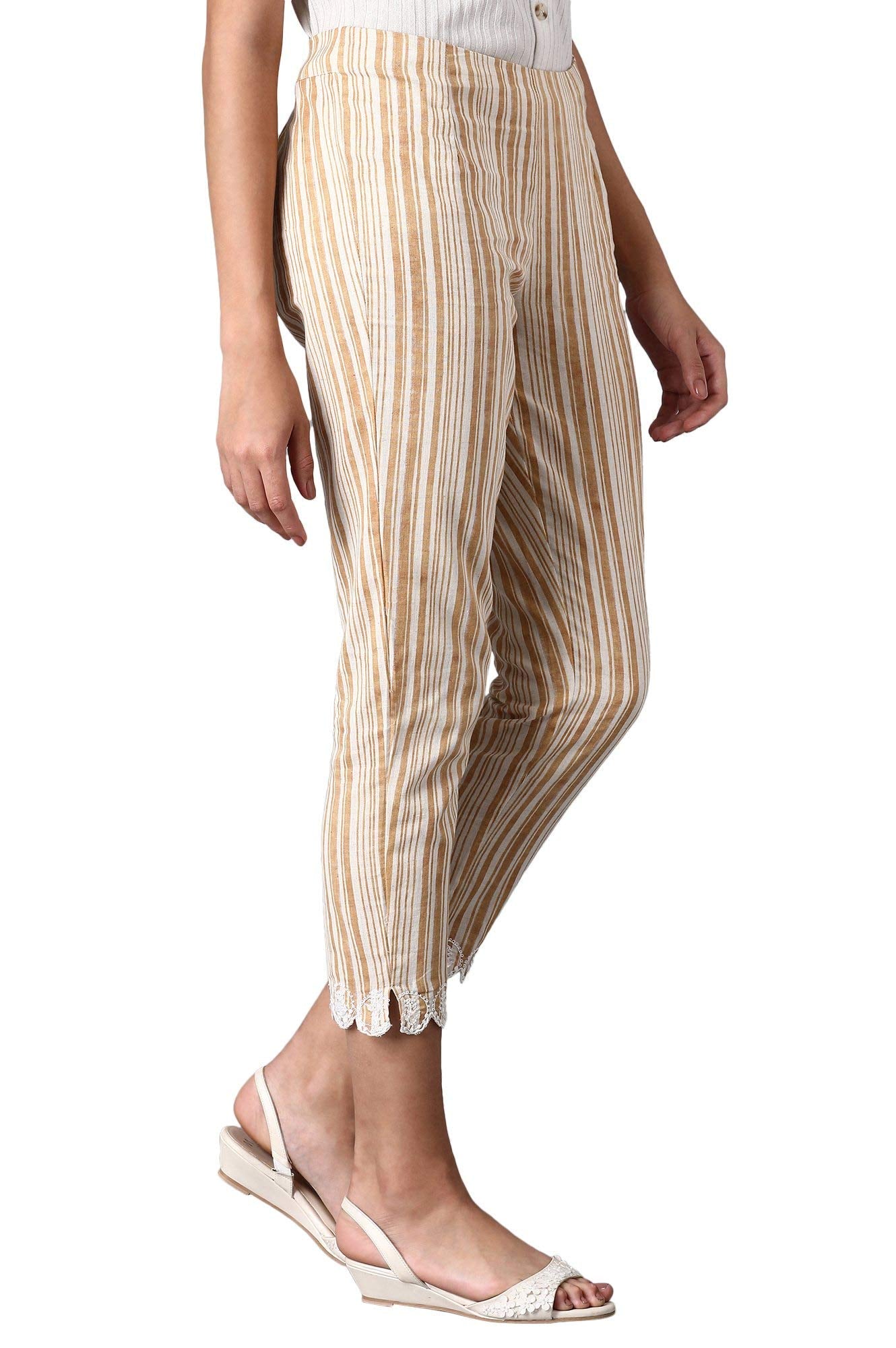 W Cotton Blend Strechable Slim Pants for Women | Cotton Blend Slim Pants for Women | Trousers for Women | W for Woman