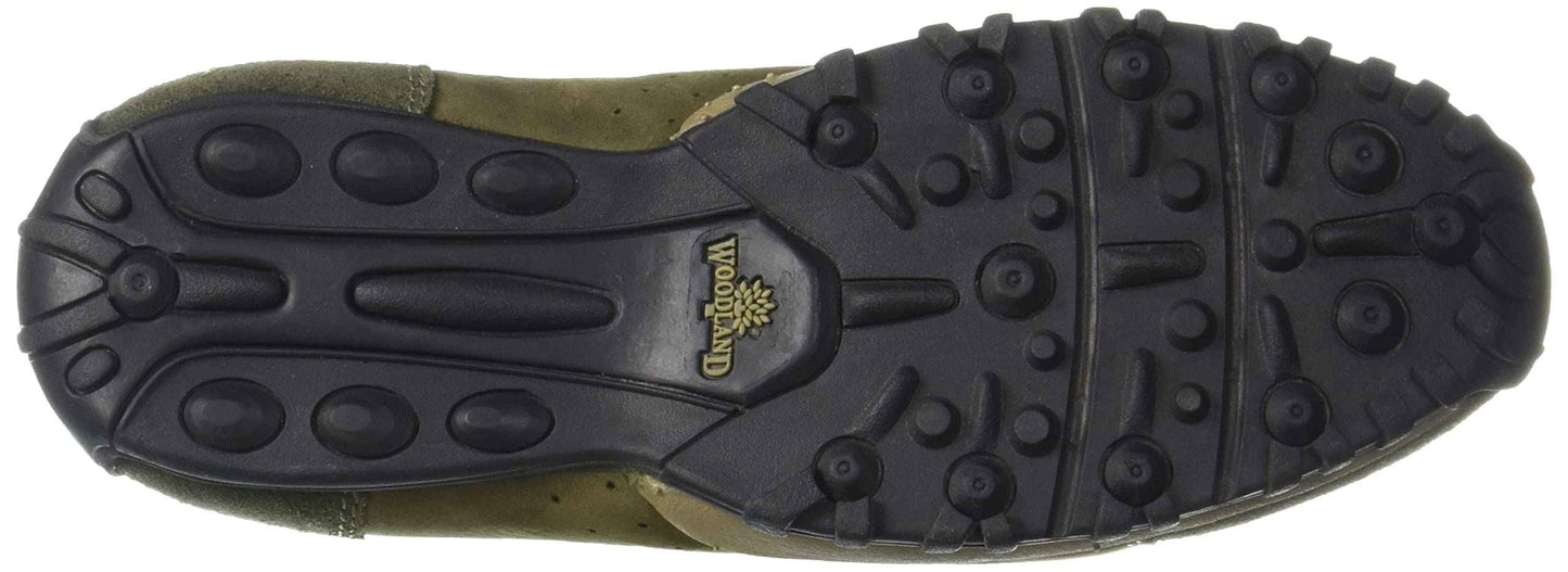 Woodland Men's Olive Green Leather Sneaker-10 UK (44 EU) (OGC 3492119)