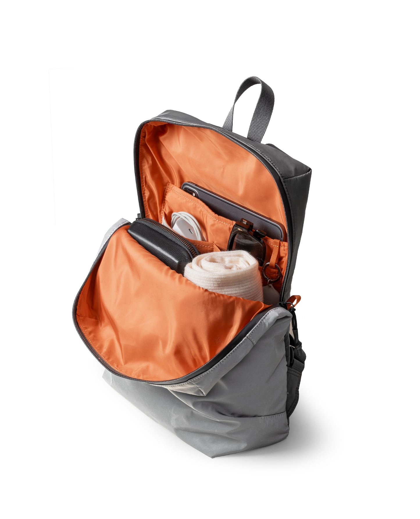 DailyObjects Light Grey Blaze Daypack | Lightweight Reflective Fabric | Casual Laptop Bag with Luggage Sleeve | Unisex Travel Backpack | iPad Storage | Adjustable Strap for Comfort Carry