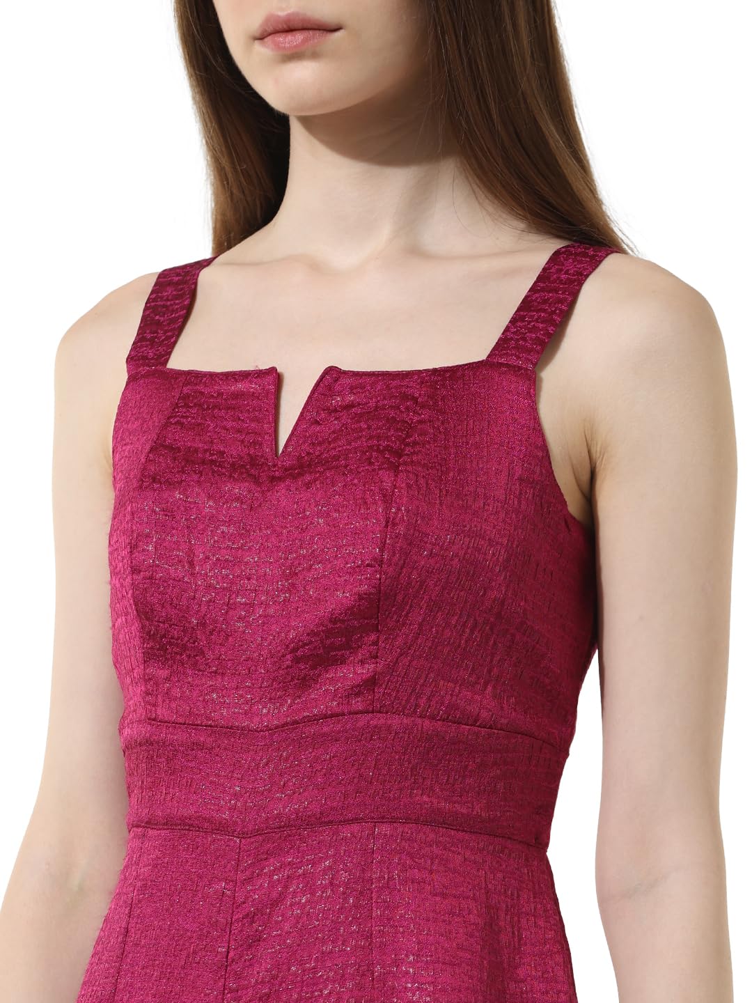 ONLY Women Self Design Polyester Blend Pink Jumpsuit