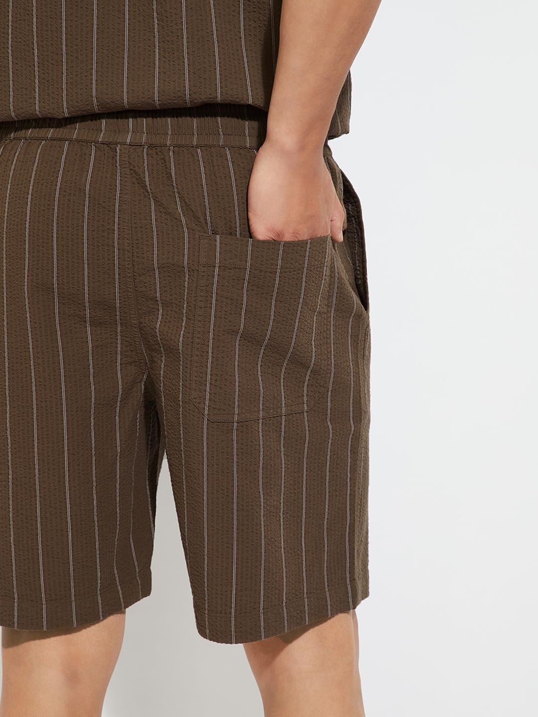 Max URB_N Men Striped Shorts (Brown_L)