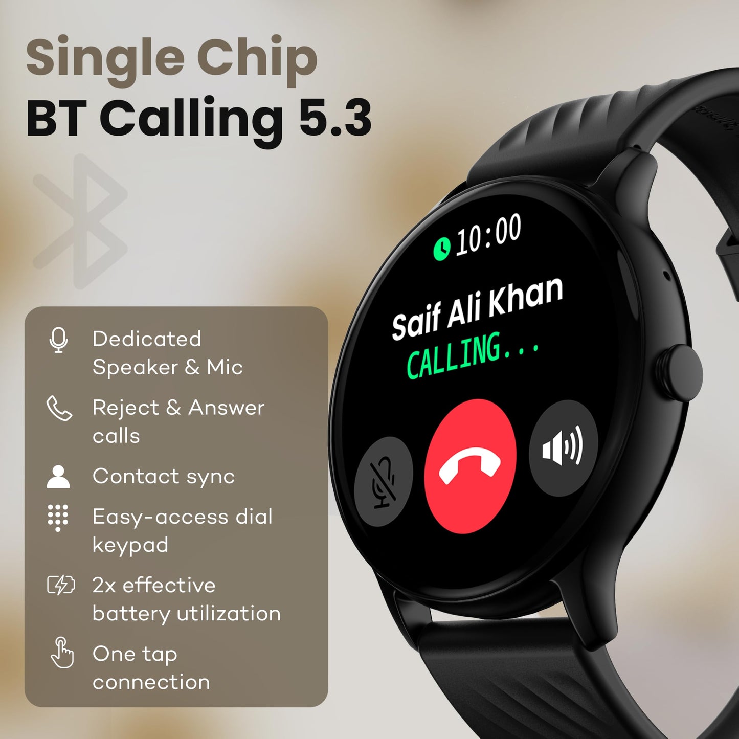 Boult Newly Launched Dire Smartwatch 1.38'' 2.5D Curved HD Display, BT Calling, 500 Nits Brightness, IP67, 250+ Watchfaces, 120+ Sports Modes, AI Voice Assistant, SpO2 Monitoring (Pure Black)
