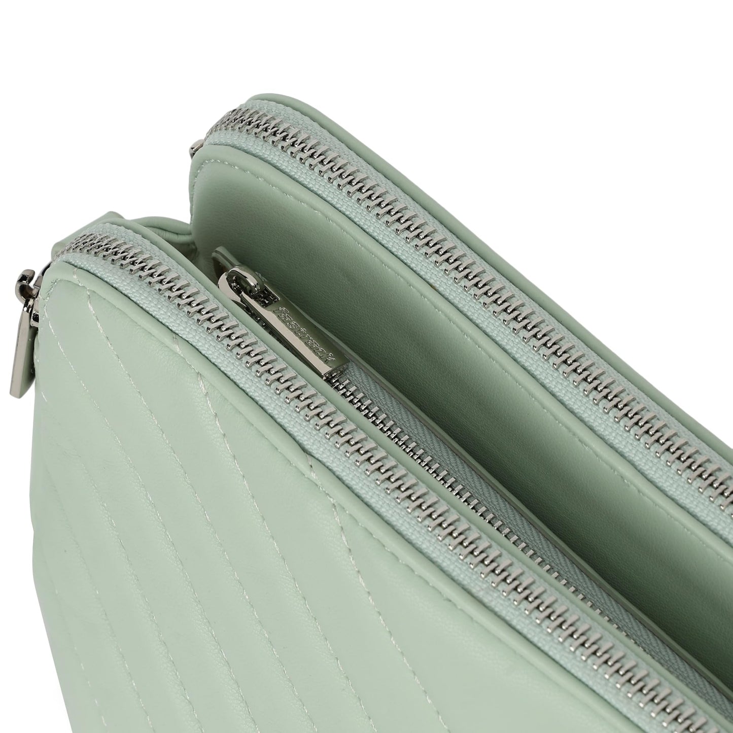 Fastrack Pastel Quilt Sling Bag for Women | Lightweight Quilted Crossbody with 3 Zippered Compartments, Detachable Strap and Soft-Tone Hardware | Stylish Everyday Sling for Casual Outings and College