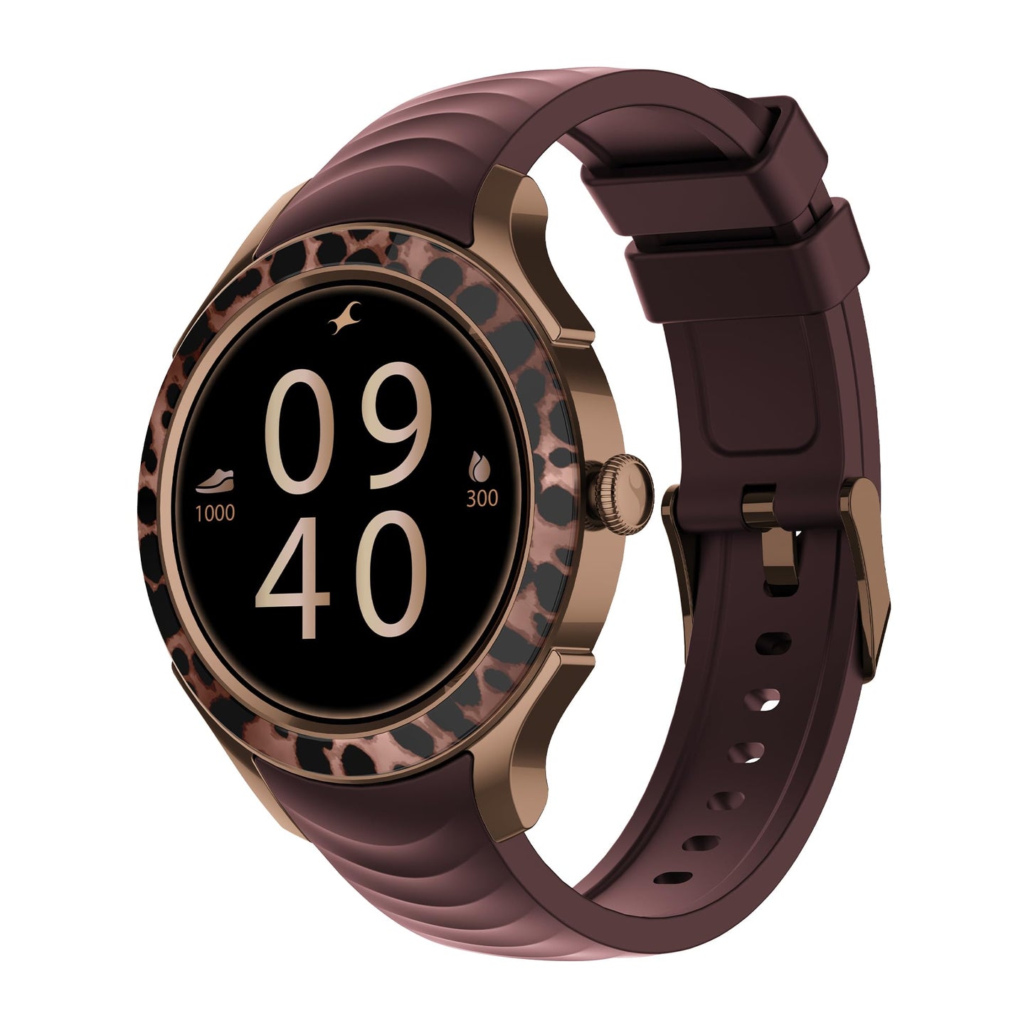 Fastrack Ella Smart Watch for Women with 1.2" inch AMOLED Display,Patterned Bezel,AI Watchface & AI Chat,Functional Crown,24/7 Health Suite,BT Calling,SpO2,HRM,IP68, Multiple Menu Styles- Dark Wine