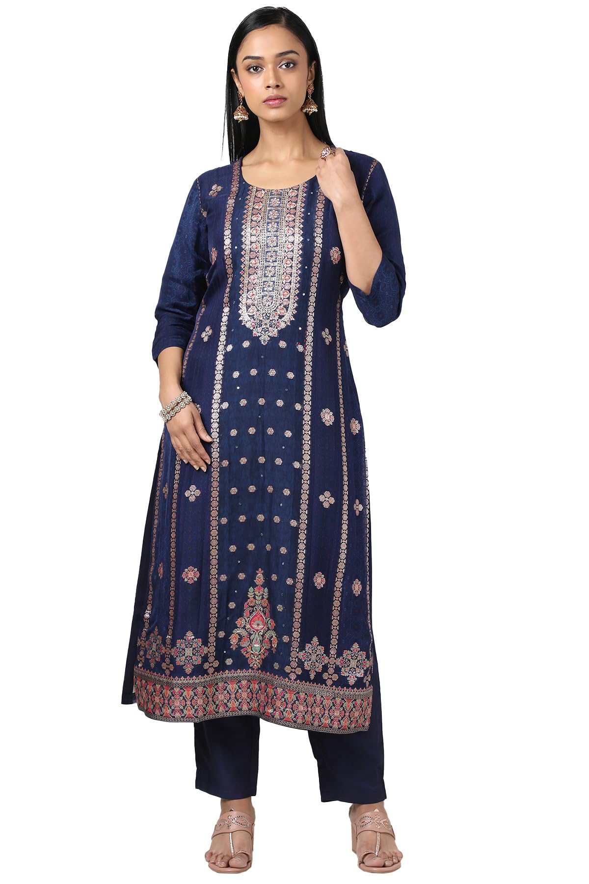 Soch Women's Brocade Salwar Suit Set (EWS5CD21646B_Blue