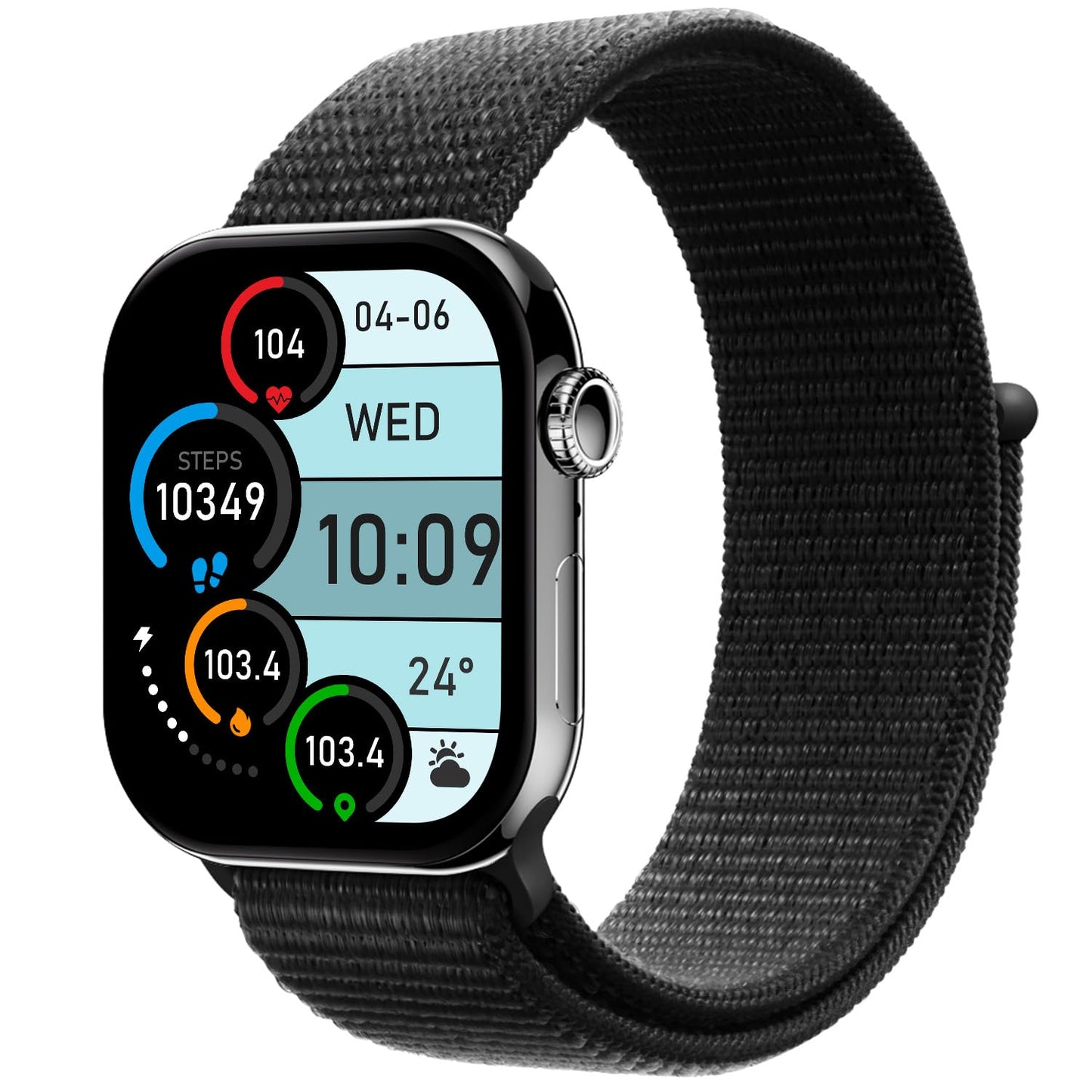 Fire-Boltt Ring X Smartwatch 2.01” Display with Always On Display, Bluetooth Calling, Wireless Charging, AI Voice Assistant, 100+ Sports Modes, Health Suite, 500+ Watchfaces (Black)