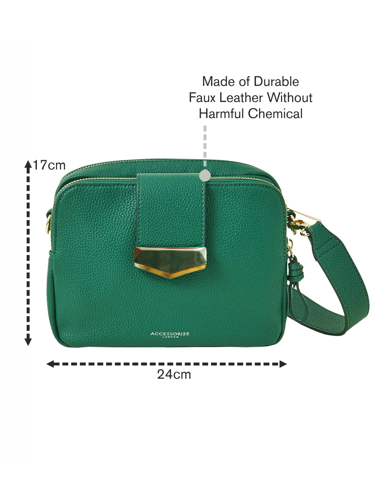 Accessorize London Women's Green Functional Crossbody Sling Bag | Bags for women | Ladies Purse Handbag