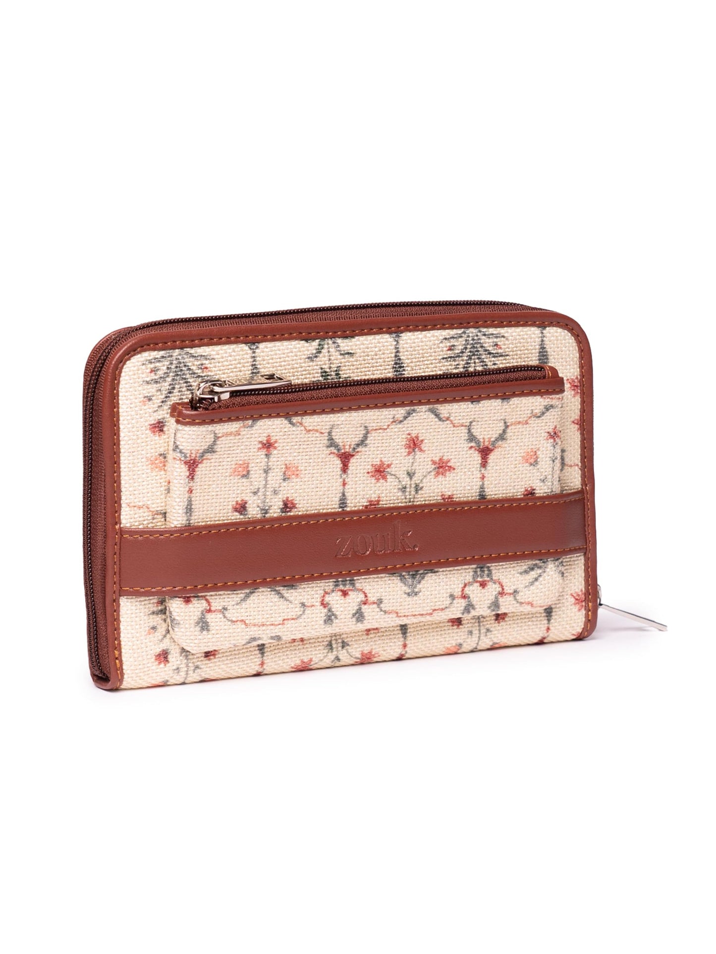 ZOUK Women Handcrafted Classic Zipper Wallet - Taj Nakashi