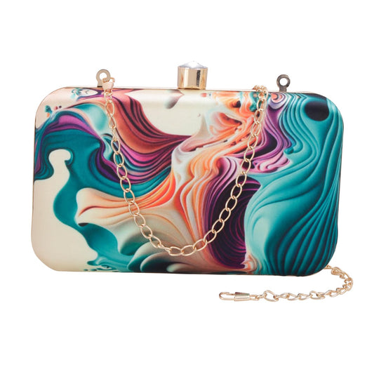 SWISNI Hand Crafted Designer Box Clutch For Women, Clutch For Women/Hand Clutch For Women (Multi-6)