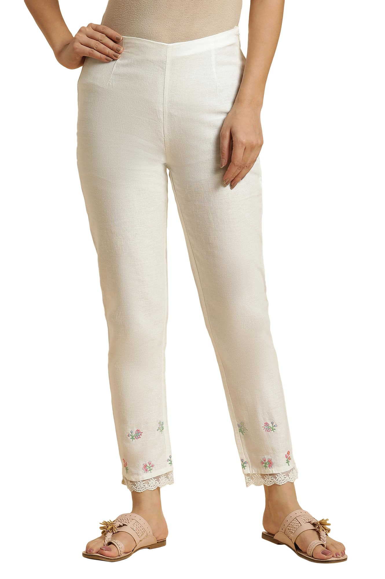 W Cotton Blend Slim Pants for Women | Cotton Blend Slim Pants for Women | Trousers for Women | W for Woman