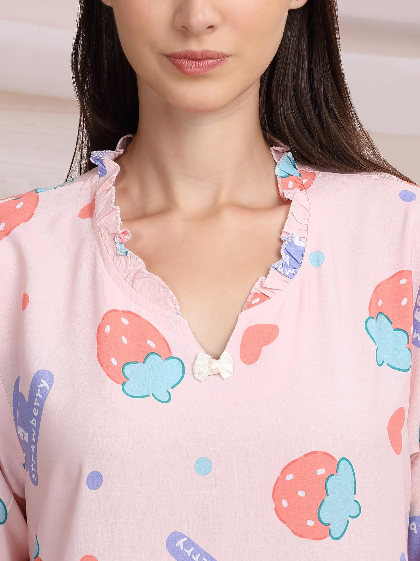 Sweet Dreams Women's Rayon Midi Casual Night Dress