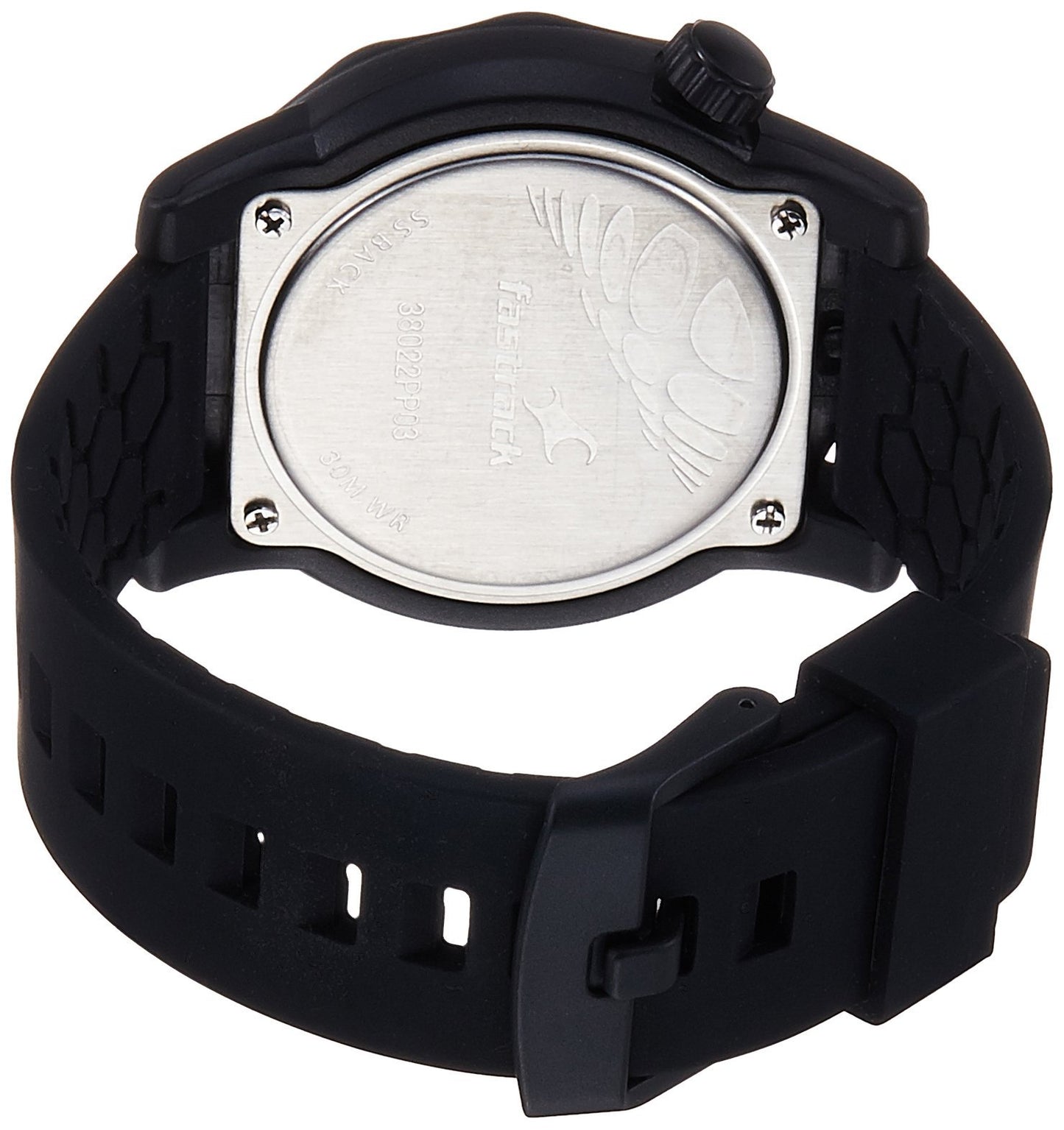 Fastrack Quartz Analog Black Dial Black Silicone Strap Unisex Watch - NT38022PP03