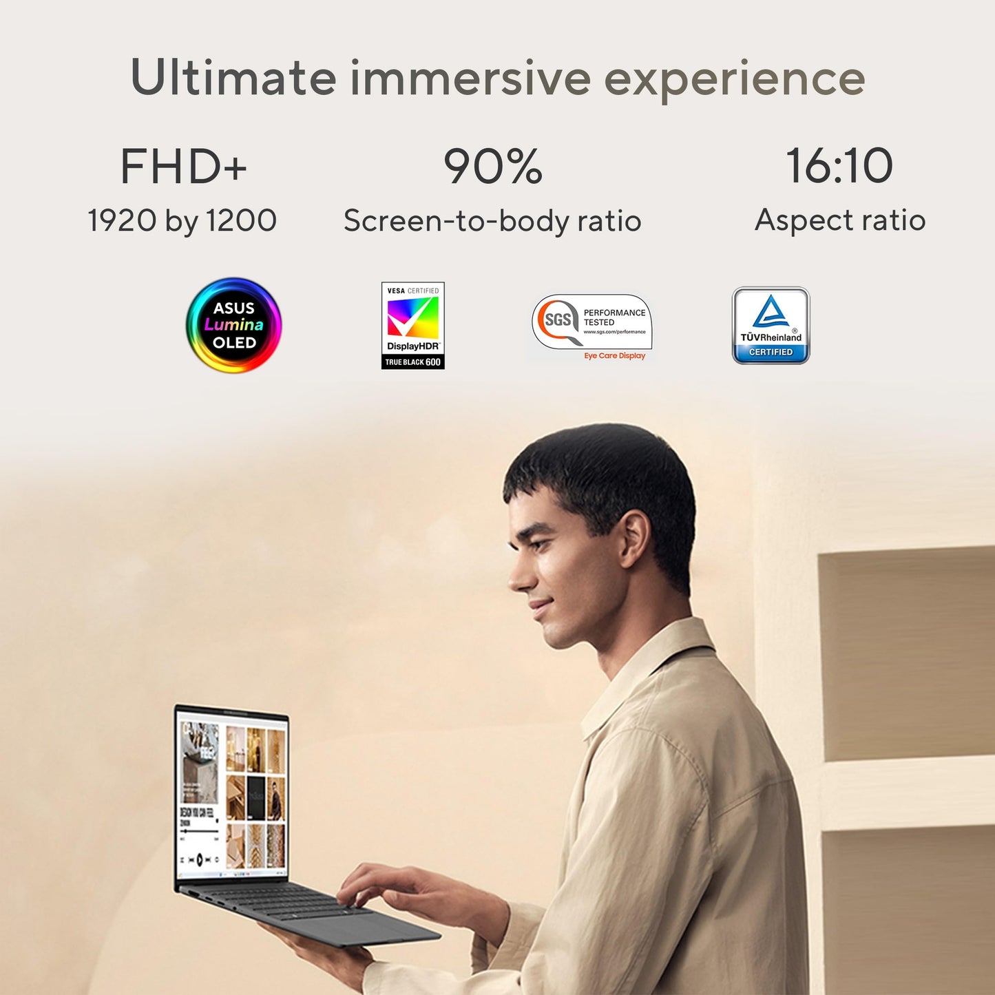 ASUS Zenbook A14,Snapdragon X,Copilot+ AI PC(Qualcomm Adreno iGPU/45TOPS/16GB/512GB/FHD+/14"/Backlit Keyboard/70WHr/Windows 11/M365 Basic(1Year)*/Office Home 2024/Iceland Gray/0.98 kg)UX3407QA-QD259WS