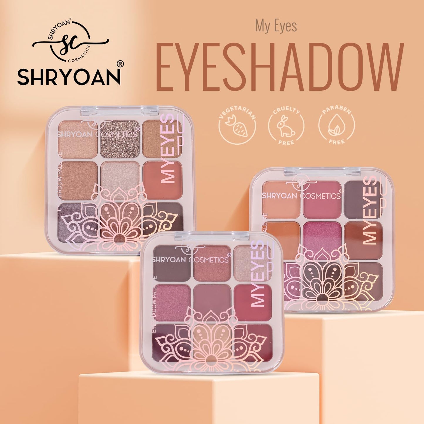 Shryoan Long Lasting My Eyes Up Matte & Shimmer Eyeshadow Palette| Matte Finish| Highly Pigmented| Smudge Proof (Multicolor) (18 Gram) (Shade 01)