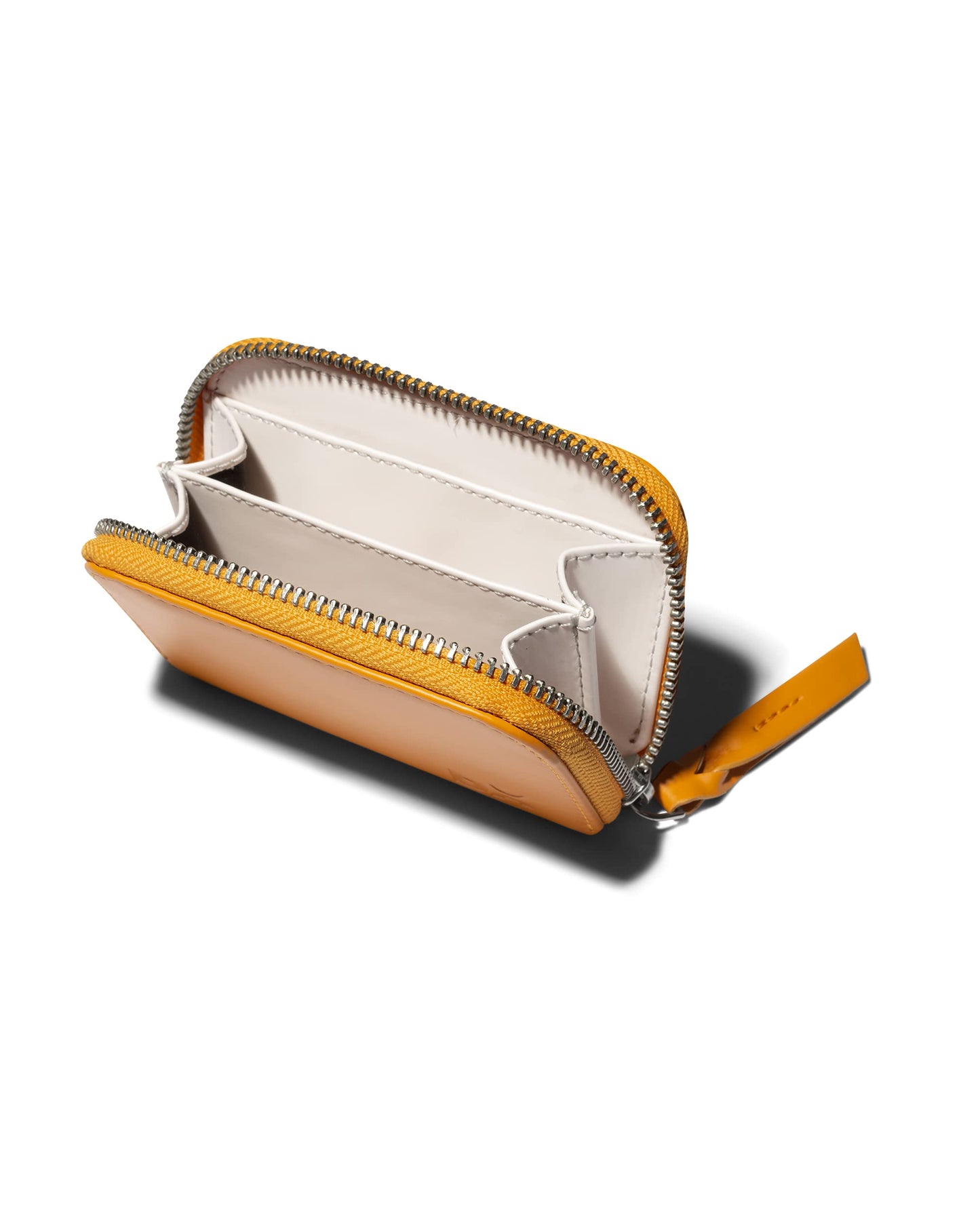 DailyObjects Chrome Yellow Zipper Slim Card & Coin Wallet | Made with Vegan Leather Material | Carefully Handcrafted | Coin Pocket