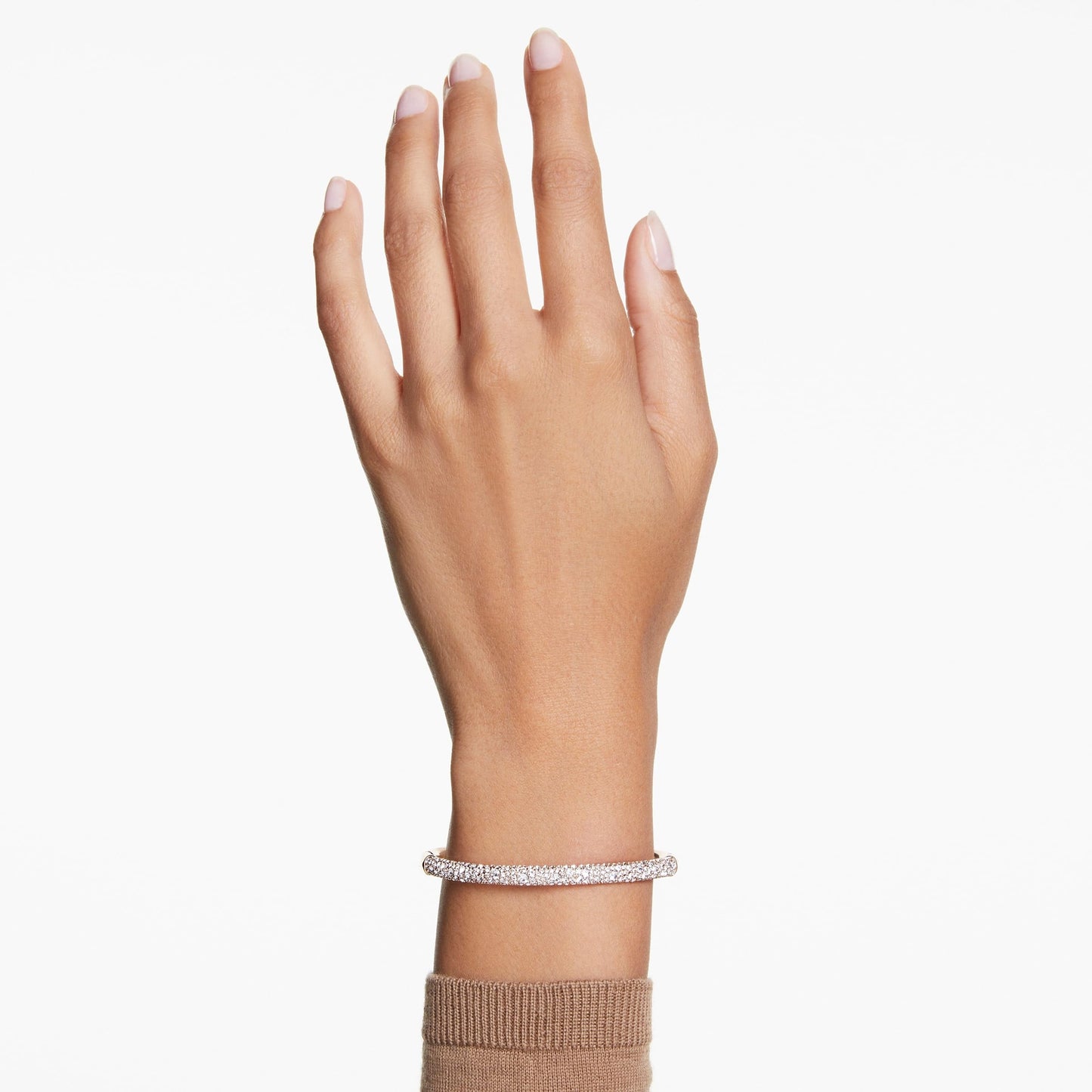 Swarovski Sublima Bangle, Snow Pavé, White, Rose Gold-Tone Plated