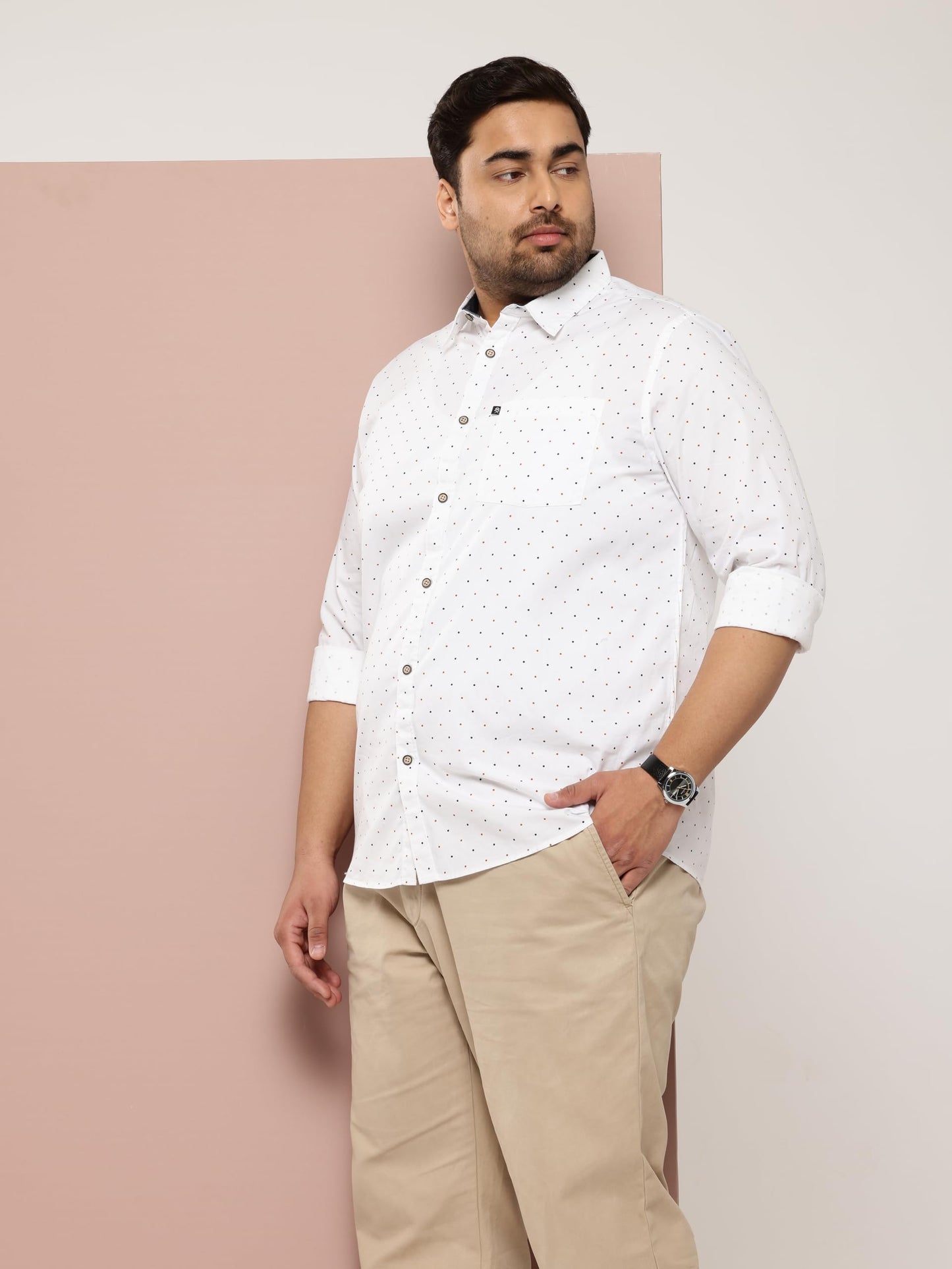 Thomas Scott Plus Size Printed Pure Cotton Casual Shirt(TS1473_Mustard_6XL)