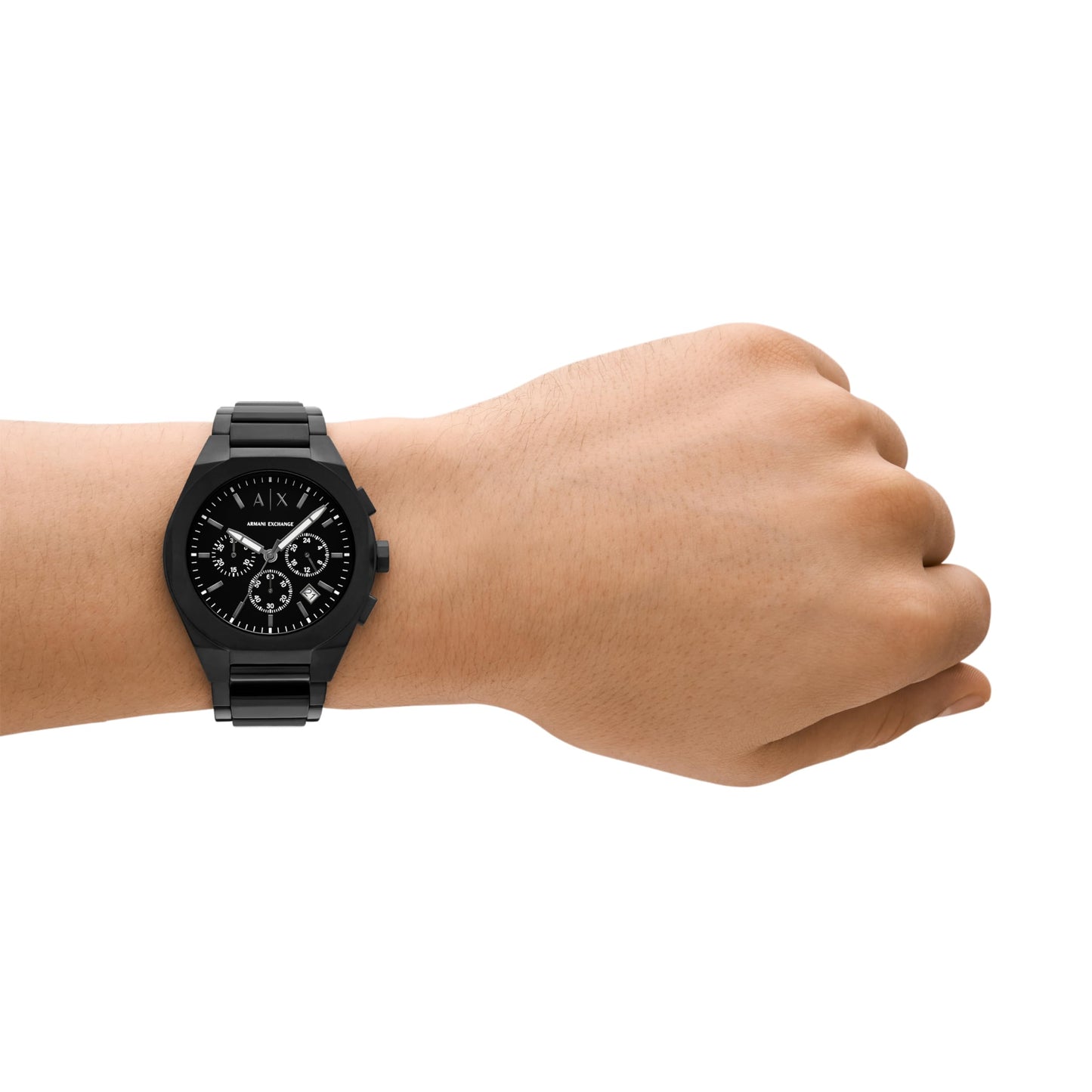 Armani Exchange Stainless Steel Analog Black Dial Men's Watch-Ax4183, Band Color:Black