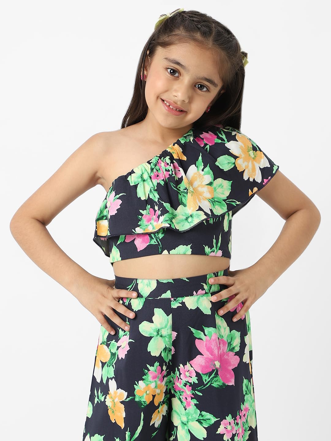 Nautinati Girls Combo Set of Asymmetrical Top and Bottoms