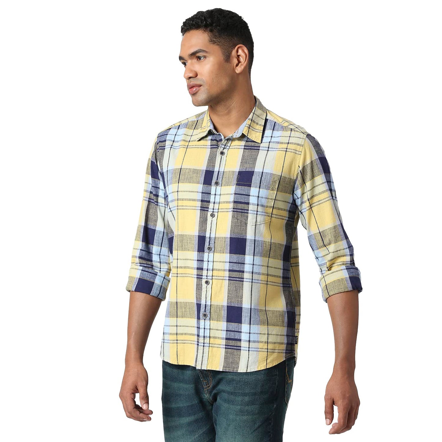 Pepe Jeans Men's Regular Fit Shirt (PM308041043M_Yellow
