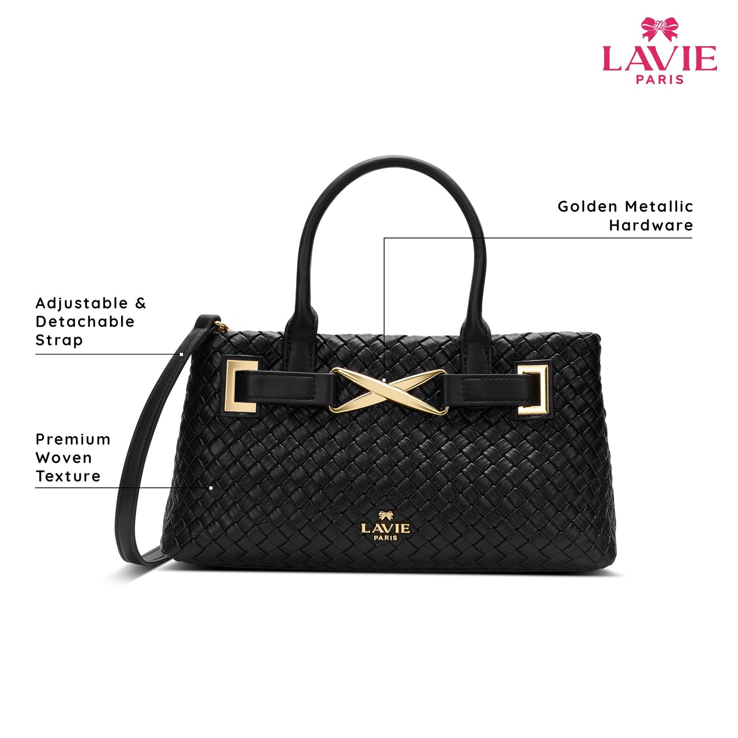 Lavie Paris Women's Bleuet HZ Medium Satchel Bag | Satchel Handbag for Work | Ladies Purse | Stylish Shoulder Bag | Gift for Women