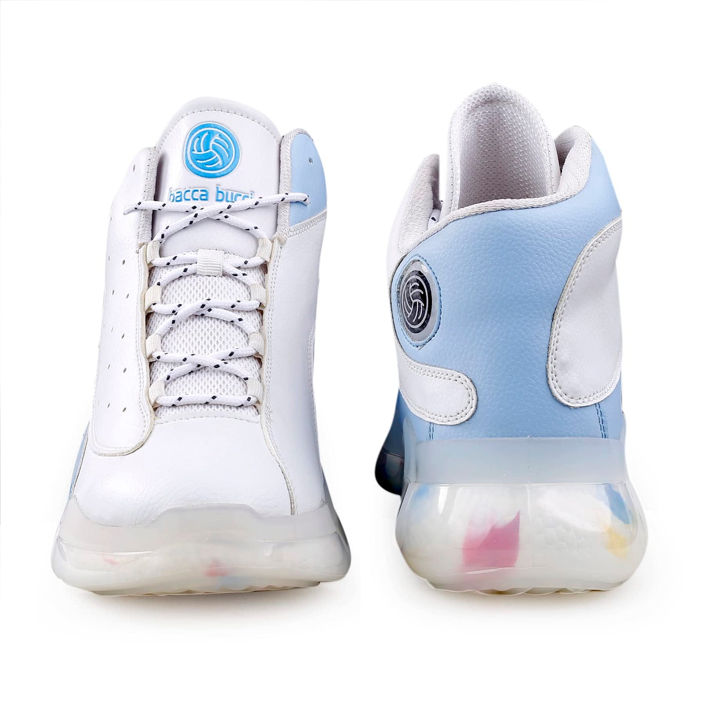 Bacca Bucci Mens Titan Mid Top Streetwear Sneakers With Pu Moulded Mid-Sole For Extra Traction & Comfort- White, Size Uk6