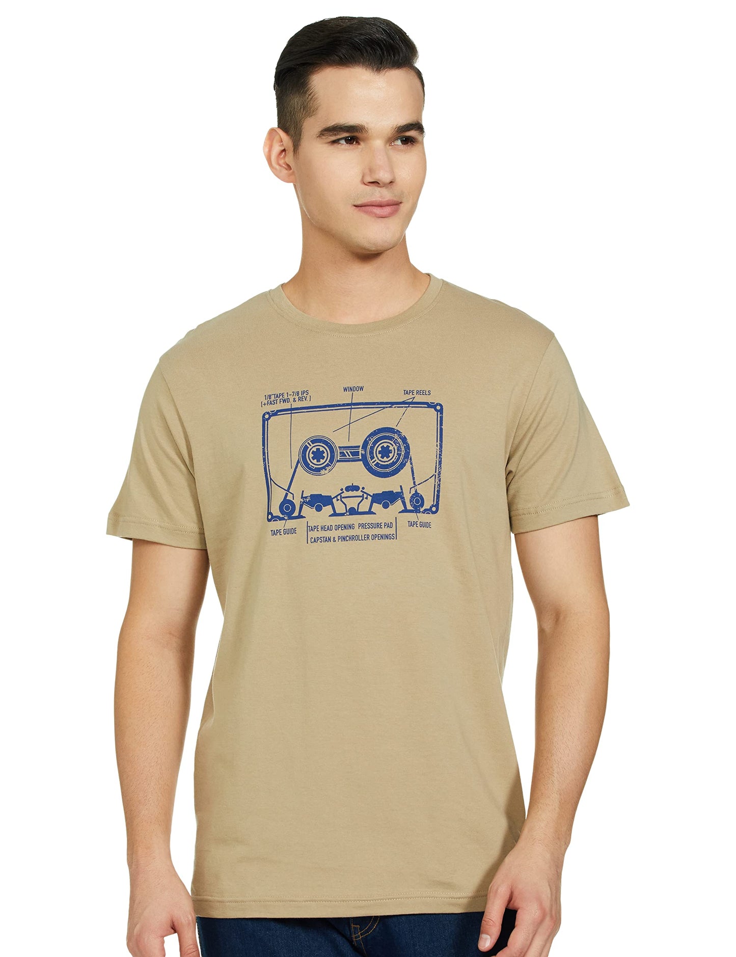 Max Cotton Men Graphic Printed Slim Fit T-Shirt_CABCPA22P911STGREY_L Grey