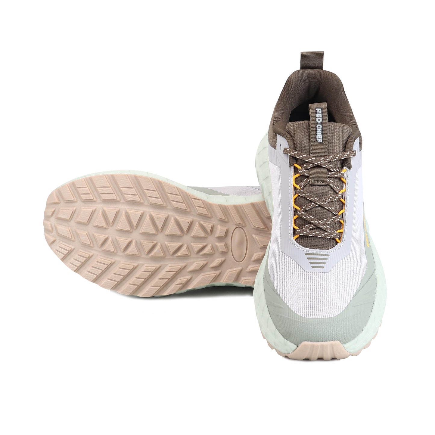 Red Chief Running Shoes for Men | Lightweight Sports Footwear | Olive-White Stylish Design | Air Mesh Upper (R1735)