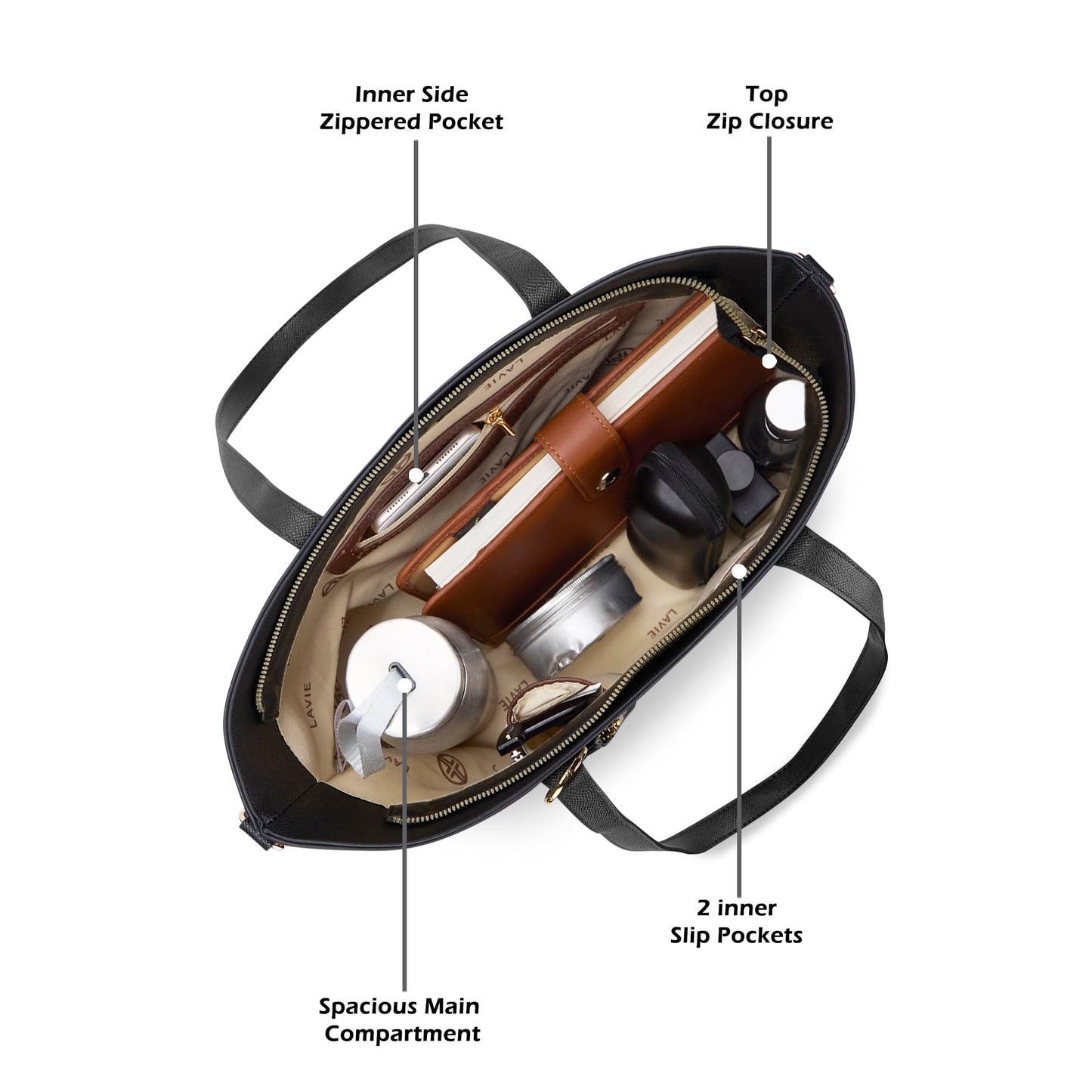 Lavie Luxe Women's Duo Hailey Tote Handbag for Women | Tote Bag for Work | Ladies purse | Stylish Shoulder Bag | Ladies Gift