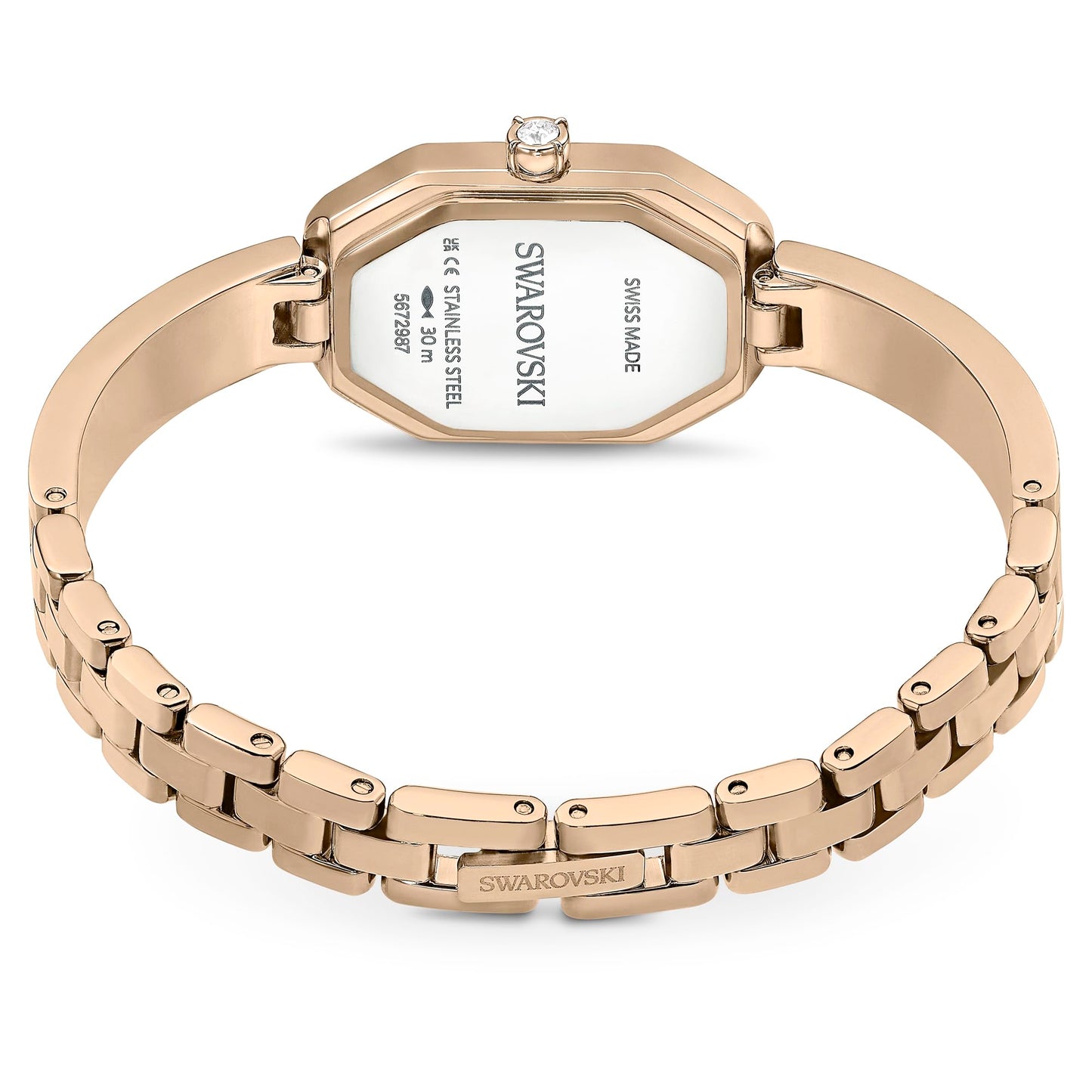 Swarovski Stainless Steel Womens Dextera Bangle Analog Watch Swiss Made, Metal Bracelet, Gold Tone, Champagne Gold-Tone Finish 5672987